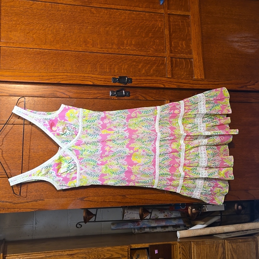 Lilly Pulitzer Pink and Green Floral Dress
